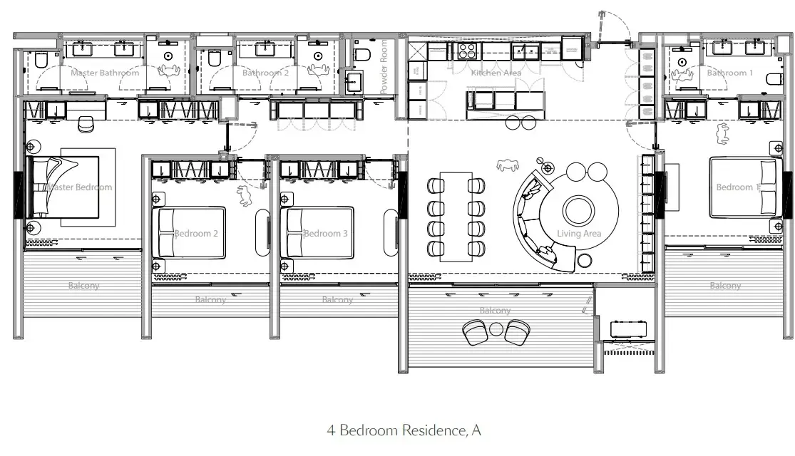 Gardens of Eden - Park Residence 4 bed floor plan, 2,400 sqft