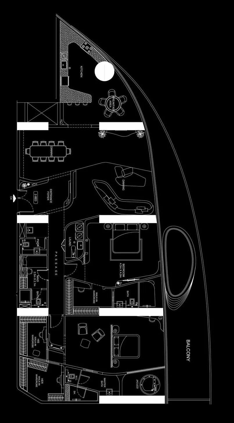 Bugatti Residences by Binghatti 2 bed floor plan, 3,450 sqft