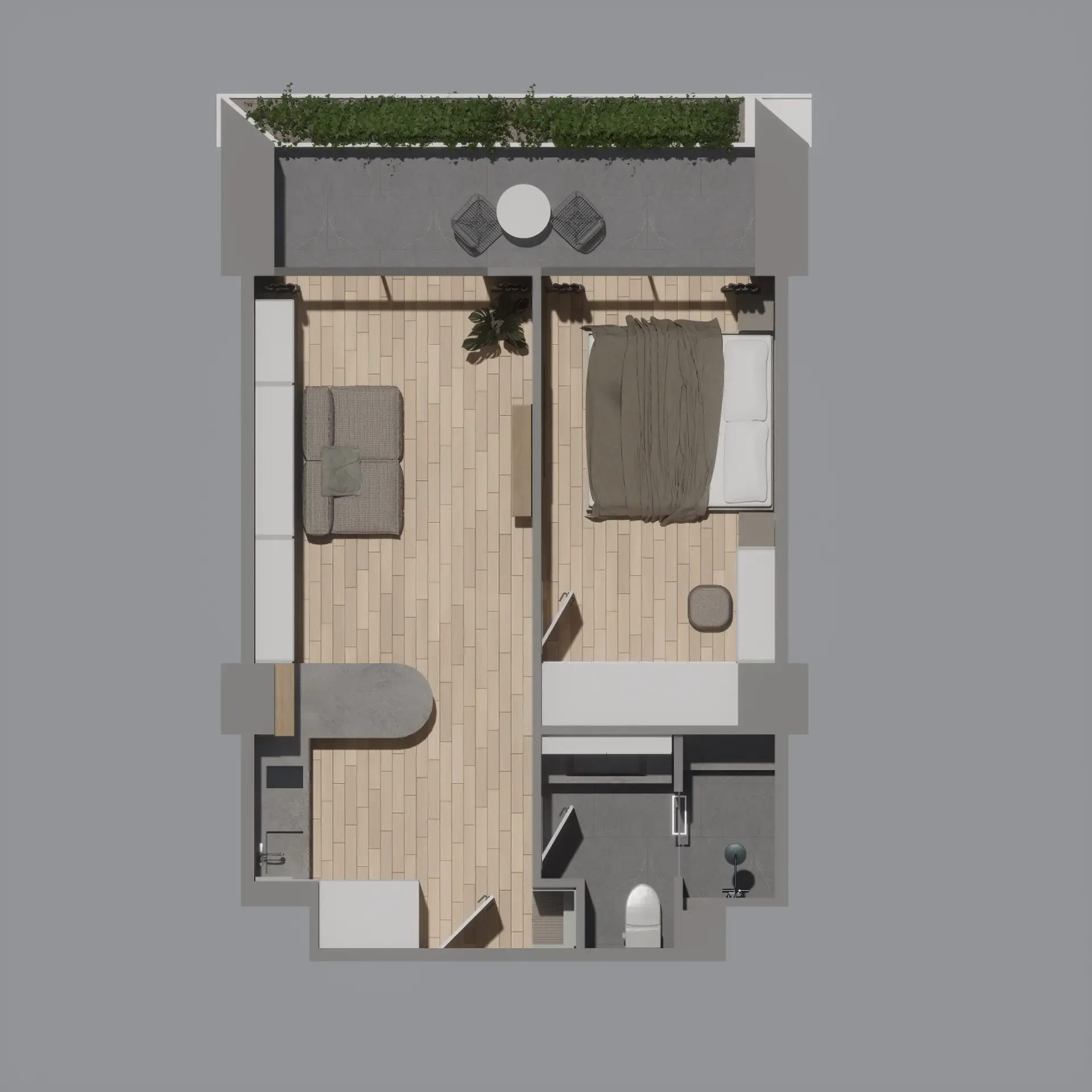 Serene Condo Layan 1 bed floor plan, 581 sqft