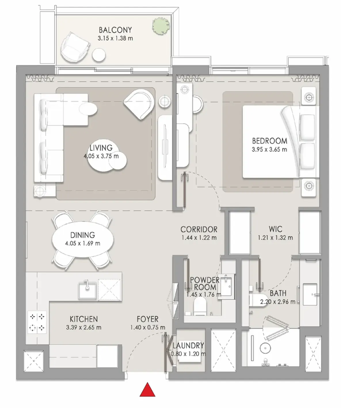 City Walk Crestlane 1 bed floor plan, 806 sqft