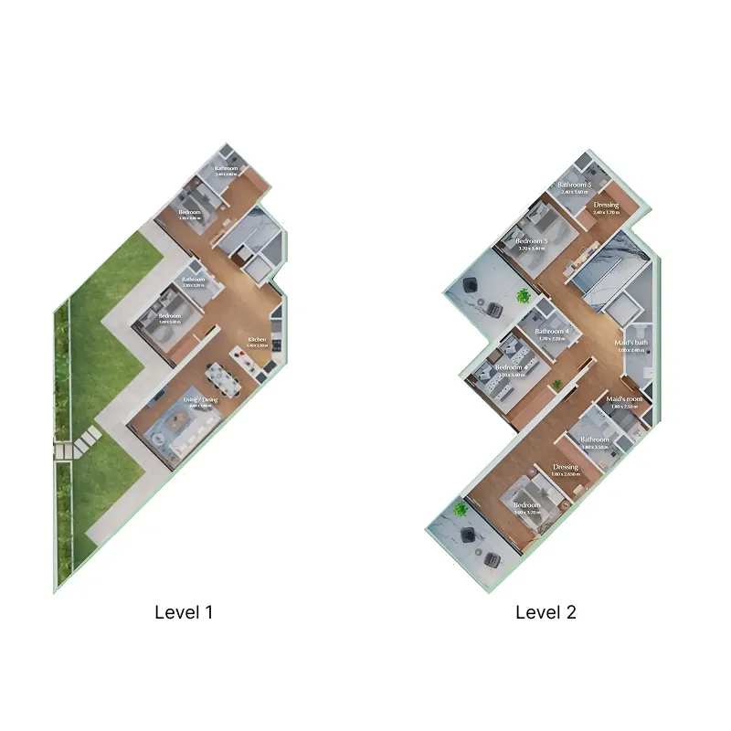 Bab Al Qasr Canal View Residence 22 5 bed floor plan, 2,964 sqft