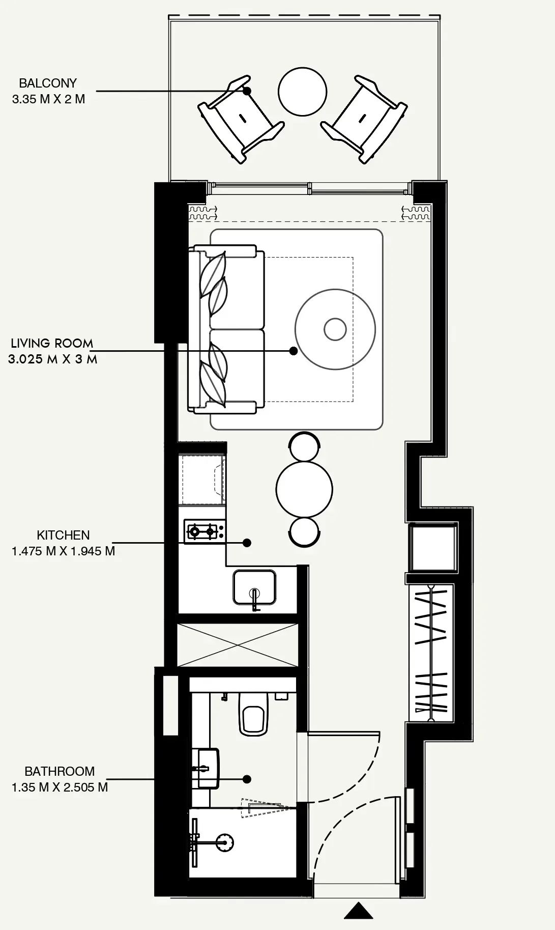 Azizi Venice Studio floor plan, 361 sqft