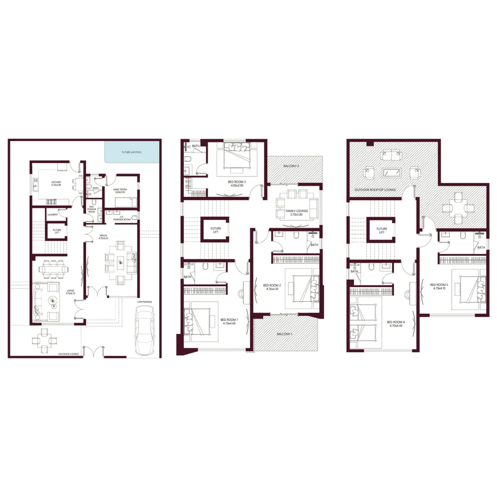 Kabbali Hills 5 bed floor plan, 4,027 sqft