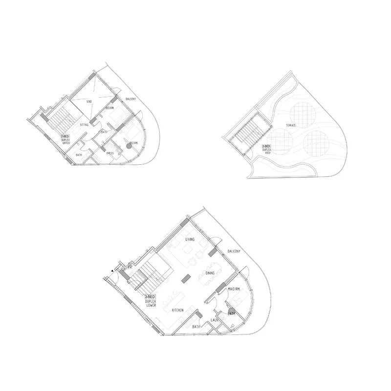 Canal Crown 2 bed floor plan, 4,396 sqft