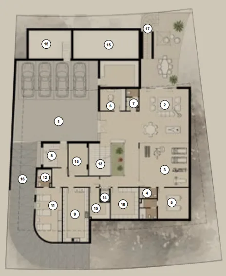 Nawayef Mansions by Modon Properties 6 bed floor plan, 13,774 sqft