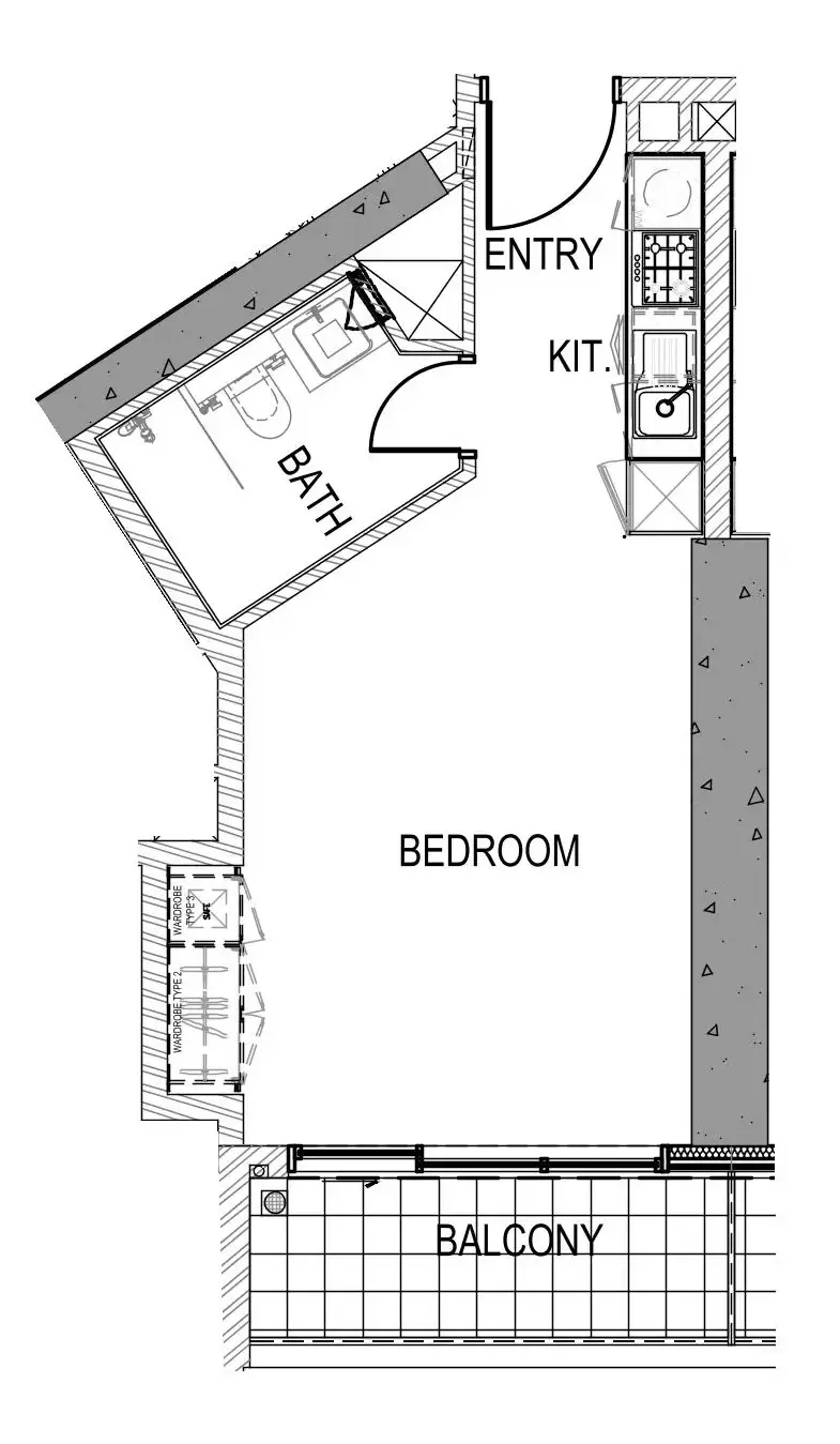 Aykon City Tower Studio floor plan, 413 sqft