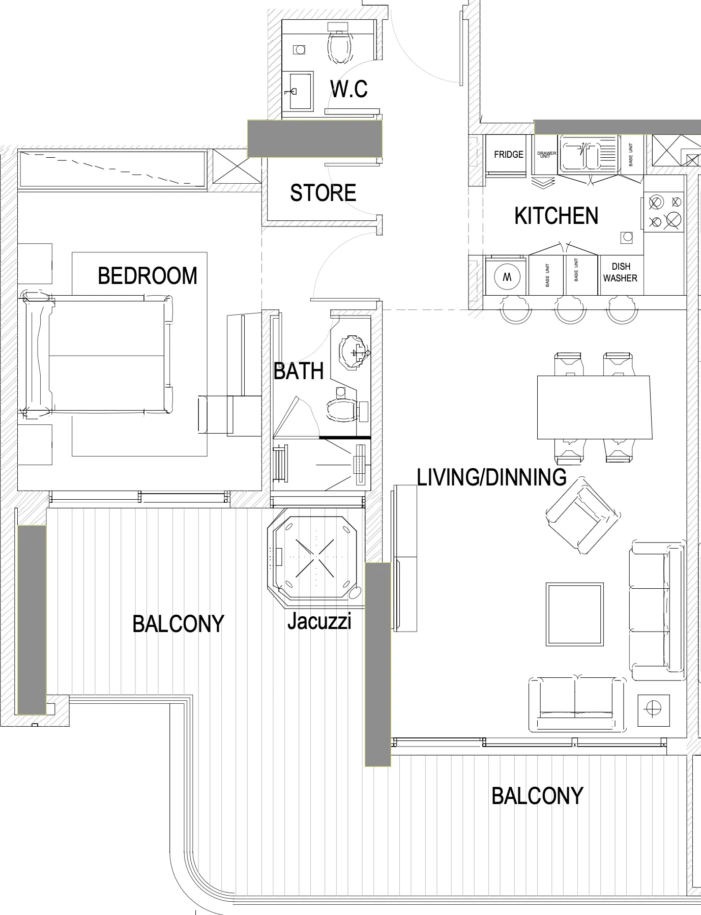 Urban Life 1 bed floor plan, 1,186 sqft