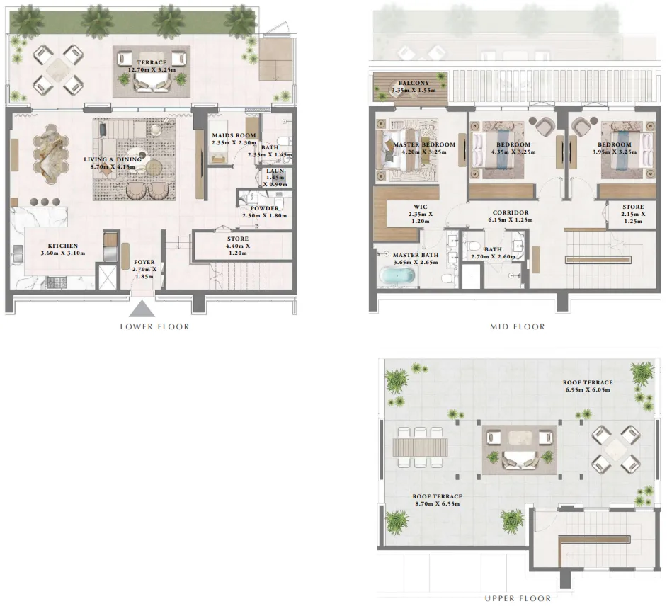 Albero 3 bed floor plan, 4,080 sqft