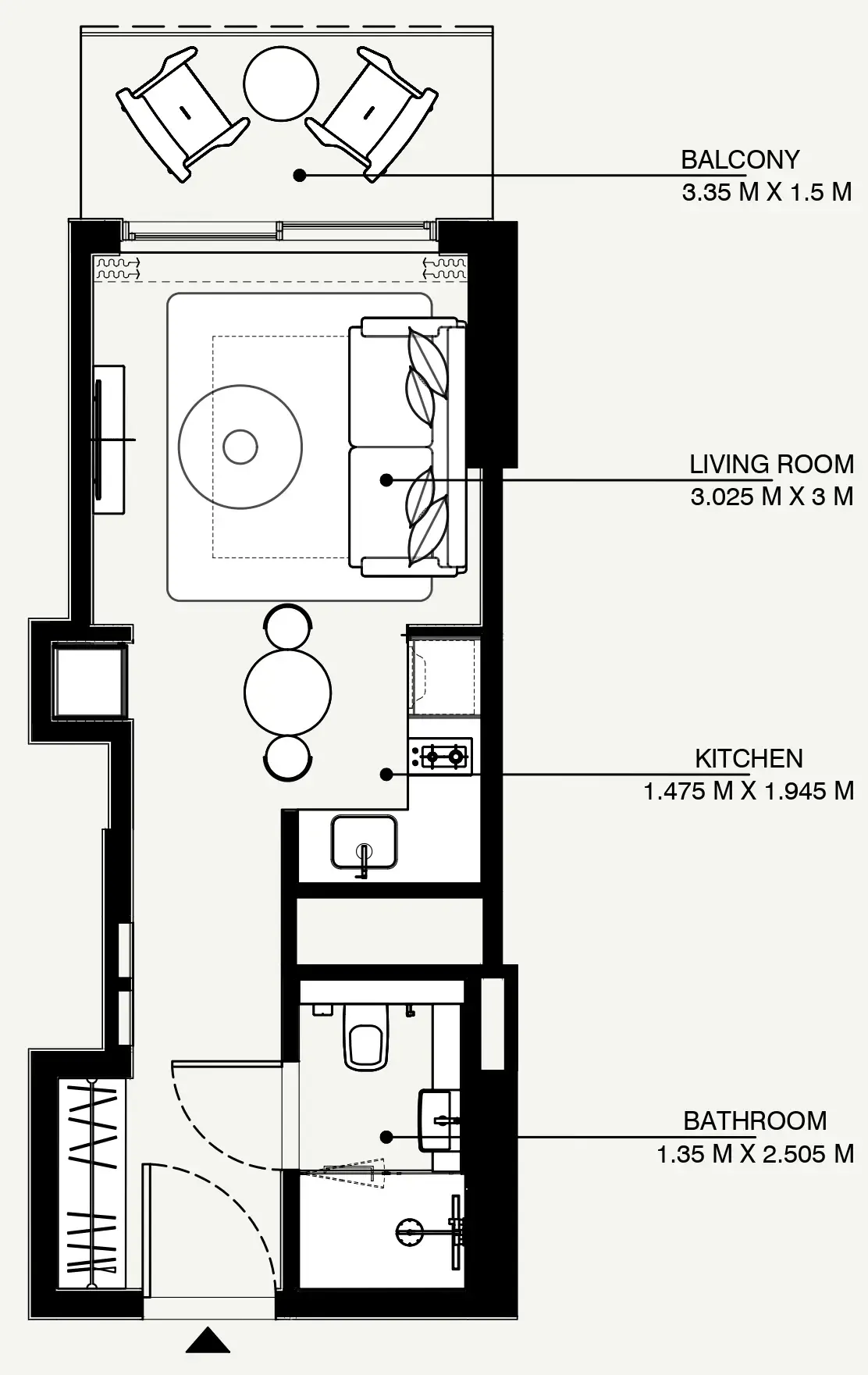Azizi Venice Studio floor plan, 363 sqft