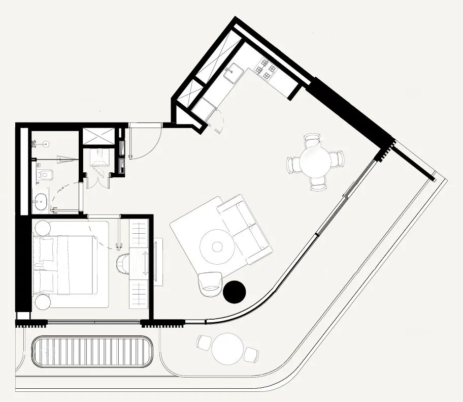Azizi Abraham 1 bed floor plan, 898 sqft