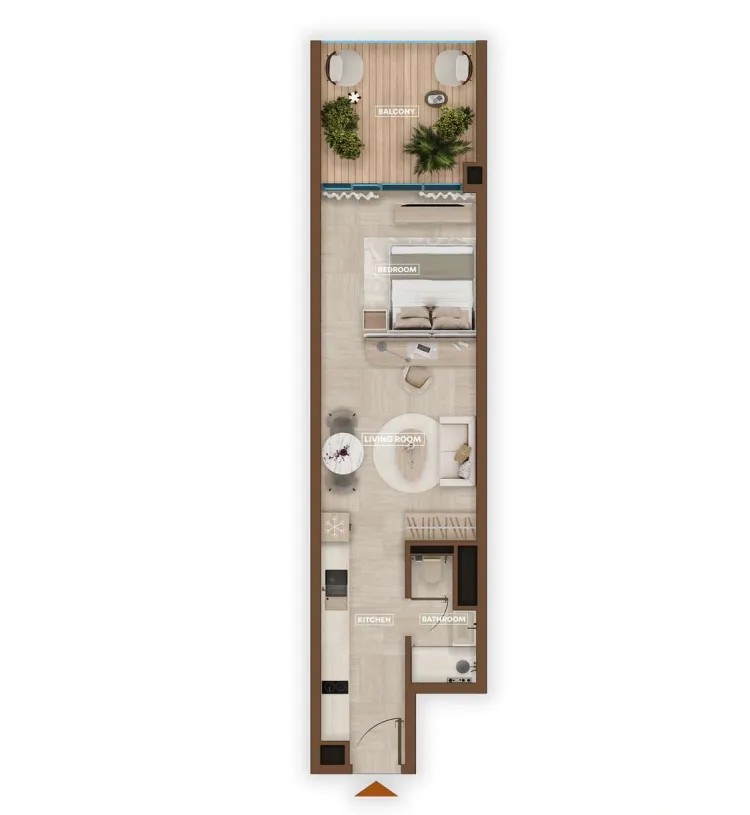 Sky Hills Astra Studio floor plan, 546 – 559 sqft