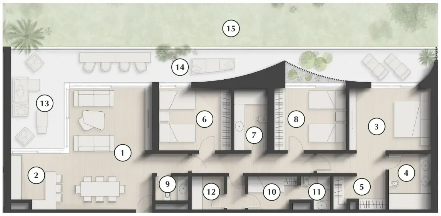 Lunaya Terraces 3 bed floor plan, 2,263 sqft