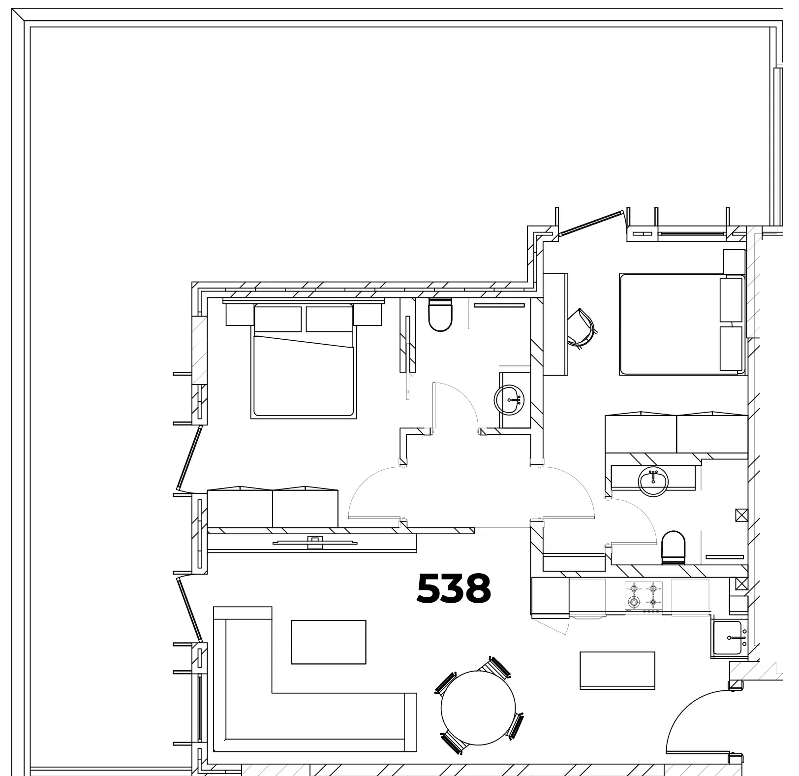 Berkeley Square 2 bed floor plan, 1,520 sqft