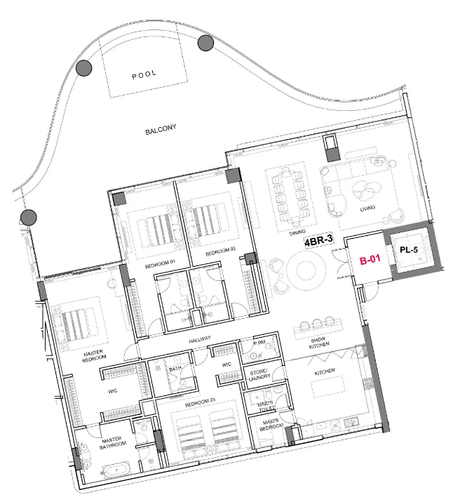 Cavalli Couture 4 bed floor plan, 5,904 sqft
