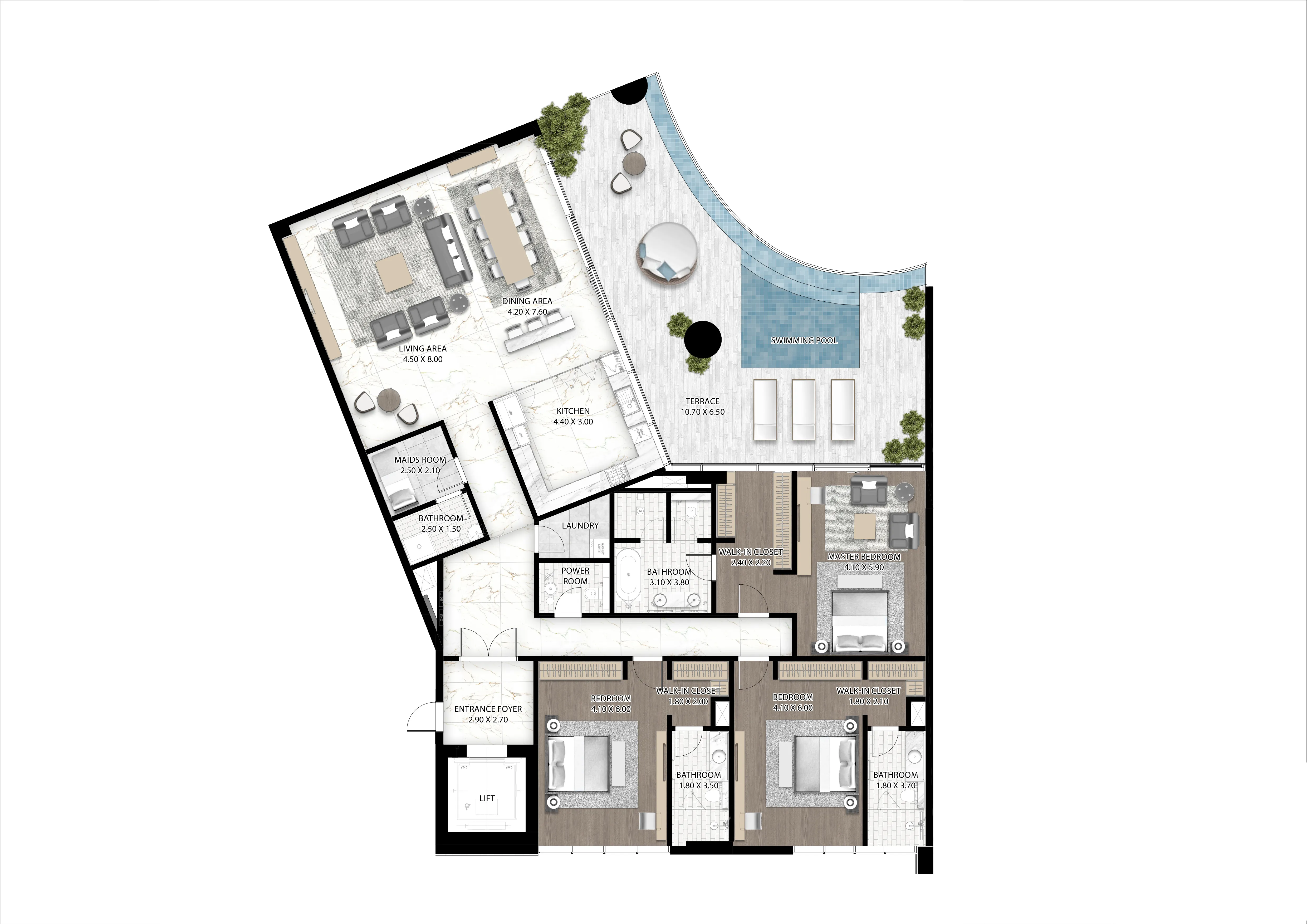Cavalli Couture 3 bed floor plan, 3,920 sqft