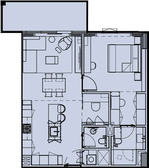 Wynwood by Imtiaz 1 bed floor plan, 893 sqft