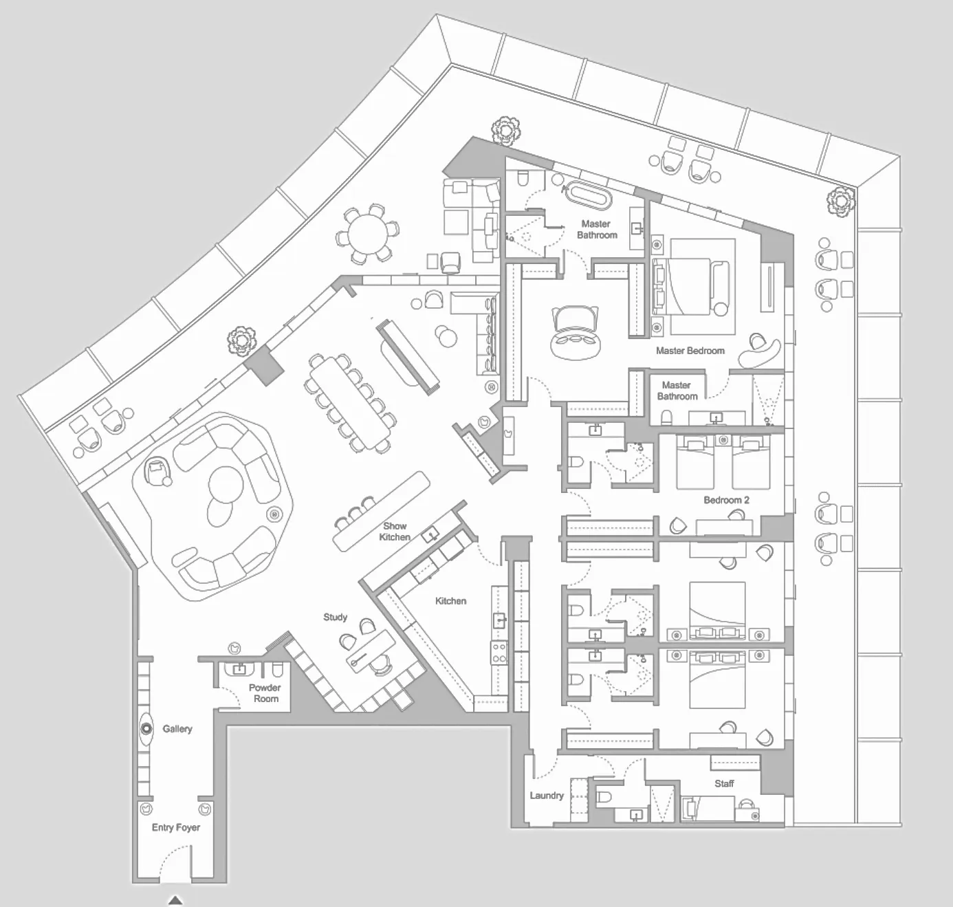 Four Seasons Private Residences DIFC 4 bed floor plan, 6,947 sqft
