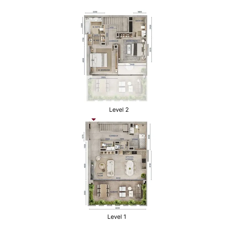 Mirdad 2 bed floor plan, 1,804 sqft