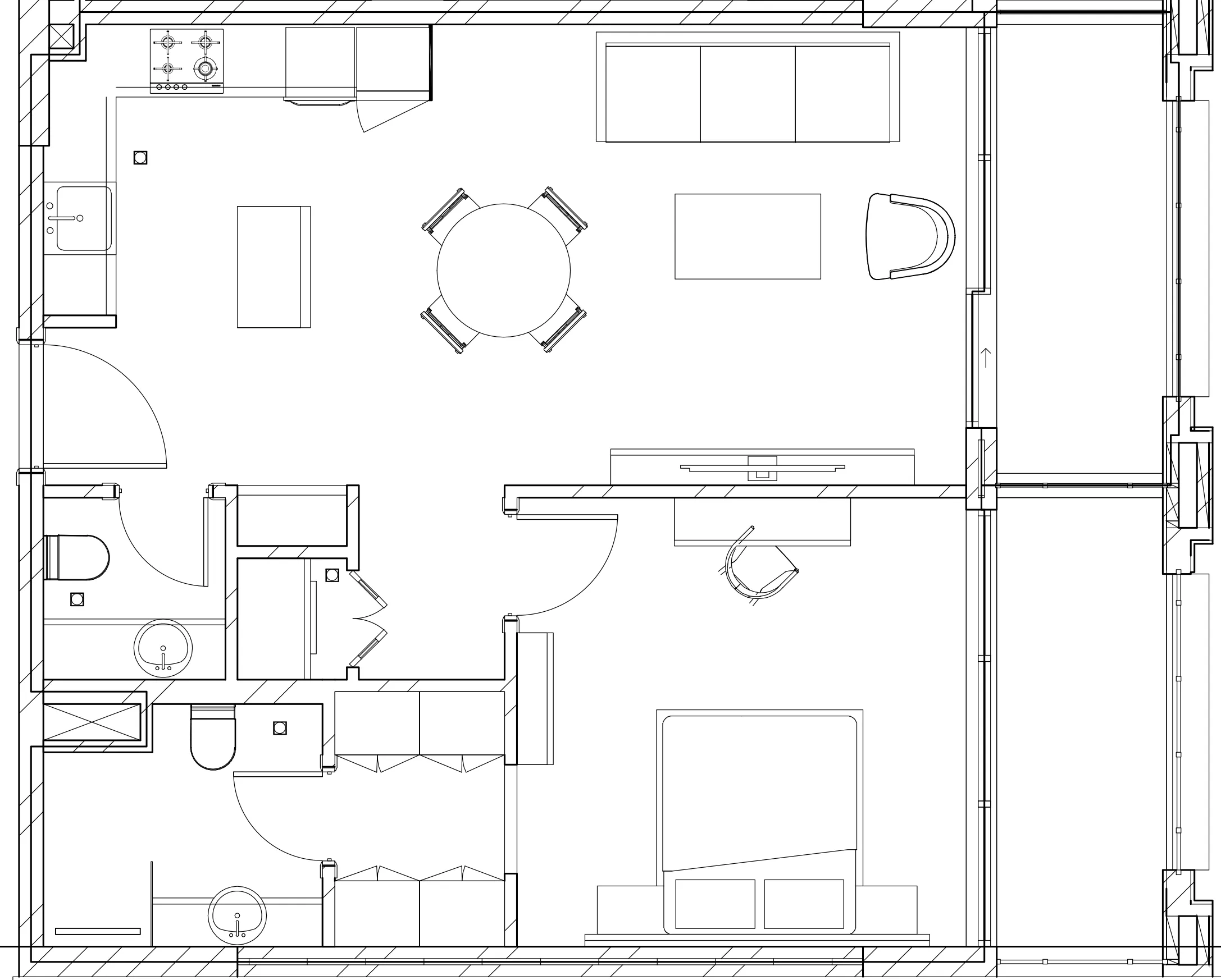 Berkeley Square 1 bed floor plan, 722 sqft