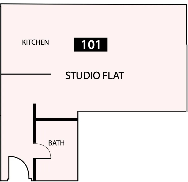 Paradise View 1 Studio floor plan, 469 sqft