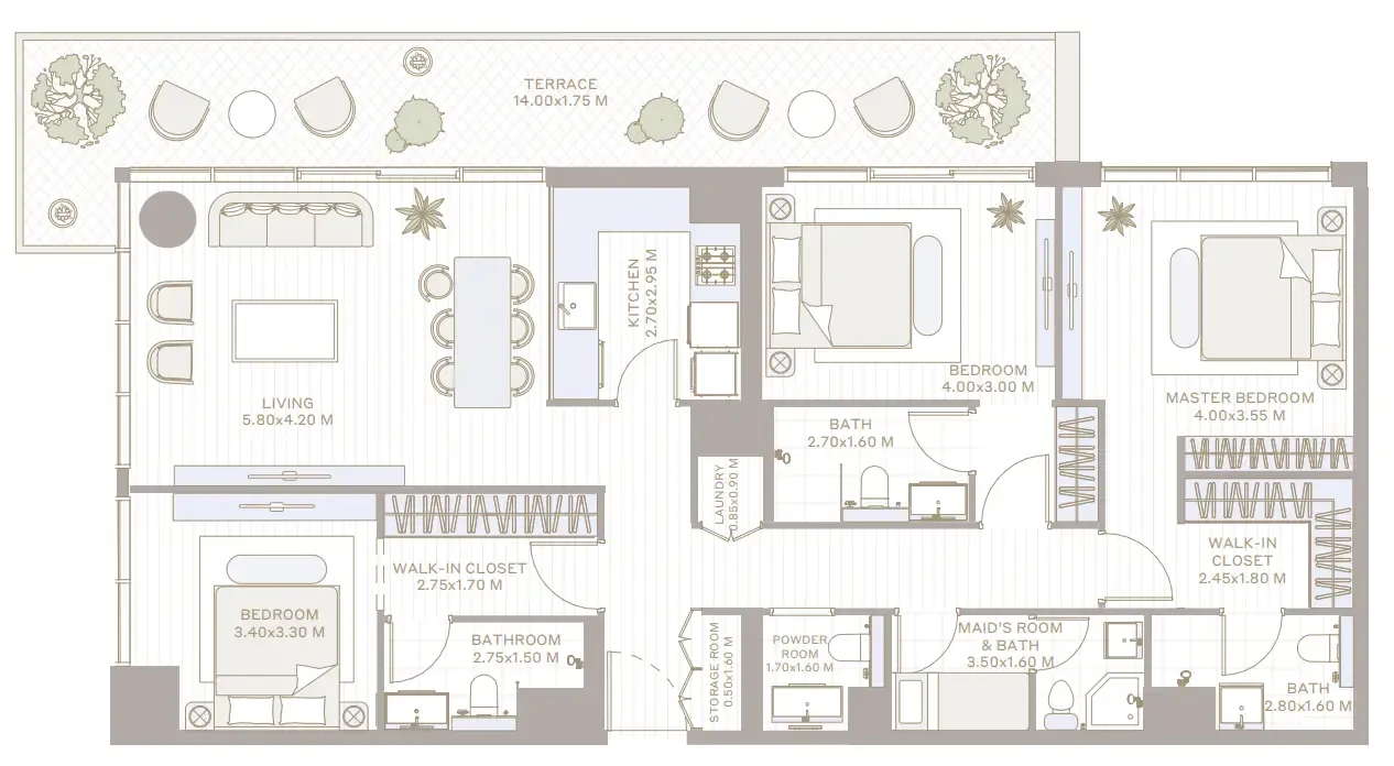 Alder in Park Five 3 bed floor plan, 1,751 sqft