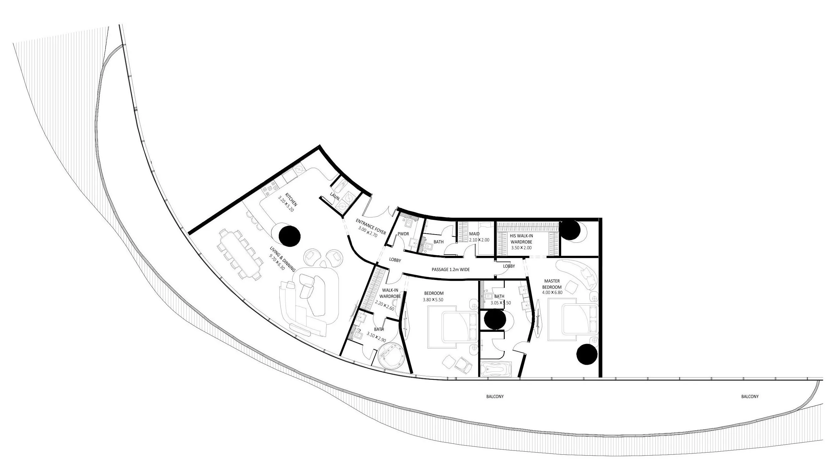 Bugatti Residences by Binghatti 2 bed floor plan, 3,739 sqft