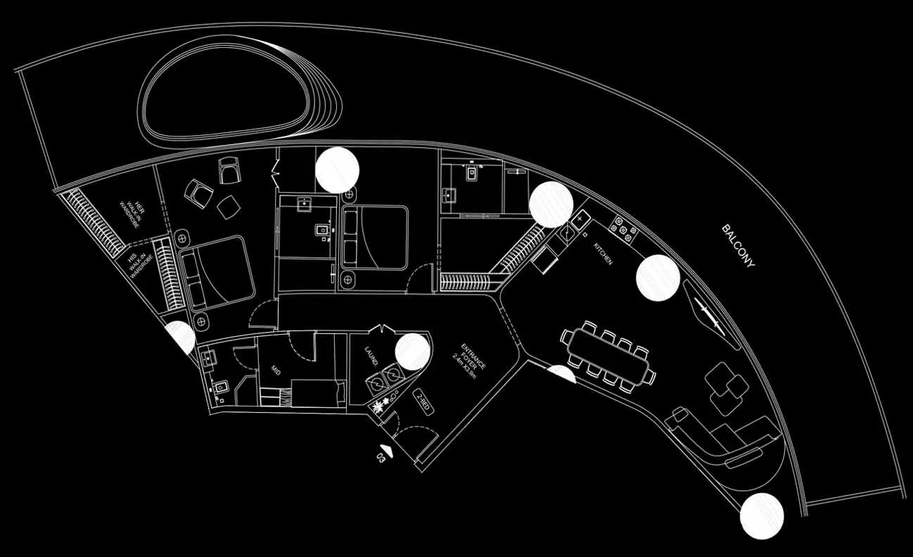 Bugatti Residences by Binghatti 2 bed floor plan, 3,535 sqft