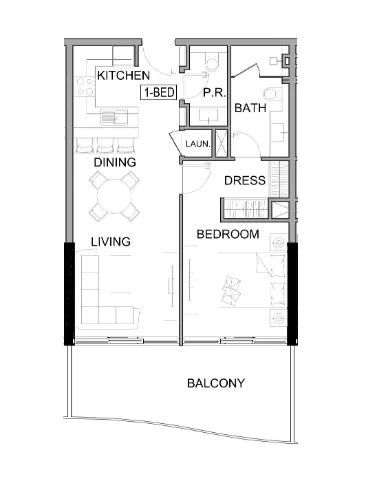 Damac Lagoons Views Phase 2 1 bed floor plan, 780 sqft