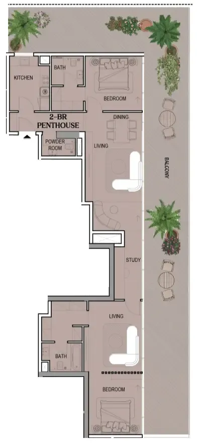 Tresora by Wadan 2 bed floor plan, 2,749 sqft