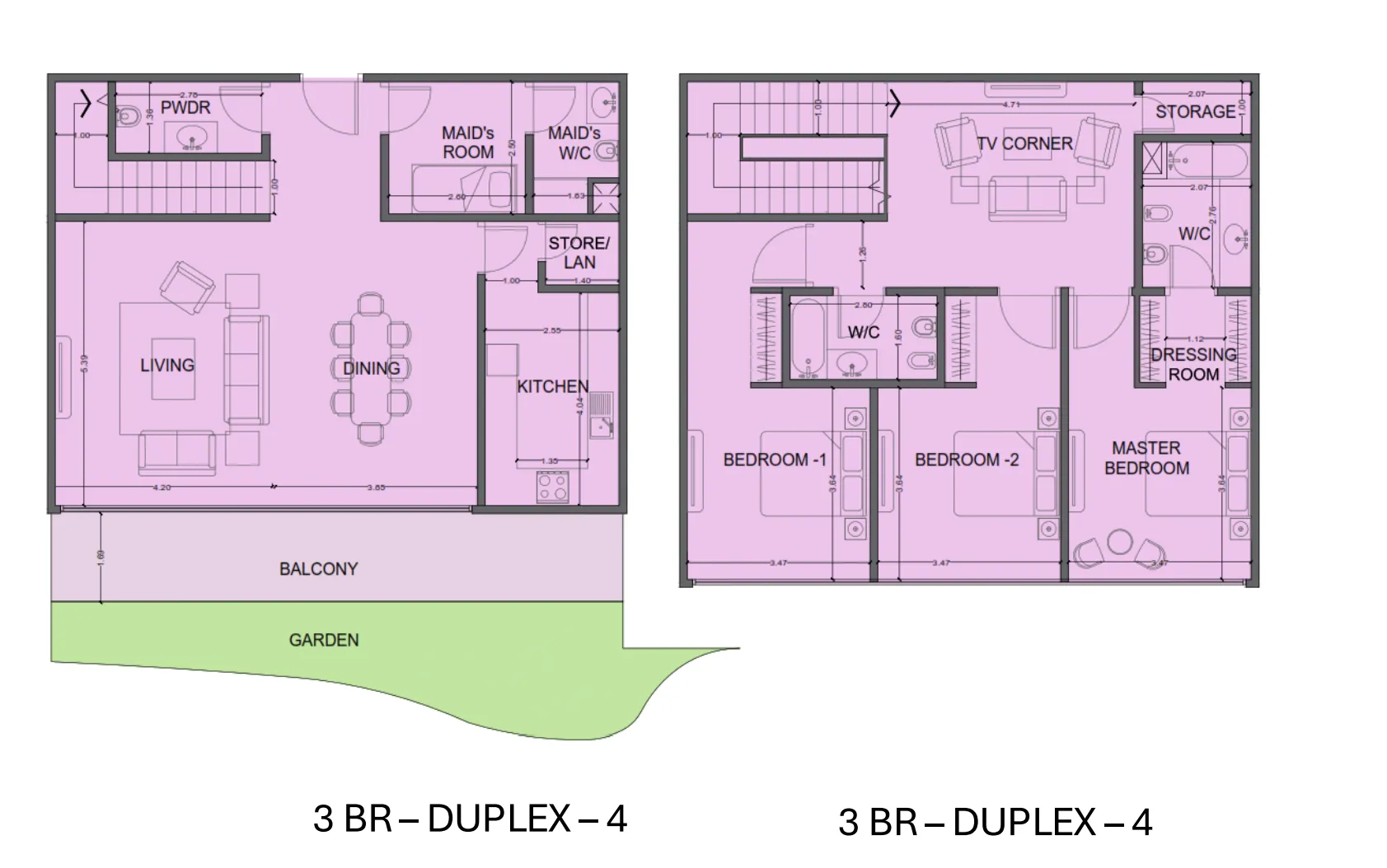 One Residence Al Reem Island 3 bed floor plan, 2,555 sqft