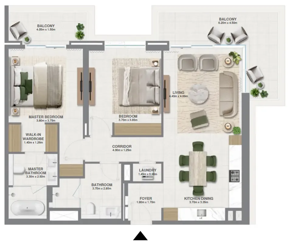 Golf Verge 2 bed floor plan, 1,397 sqft