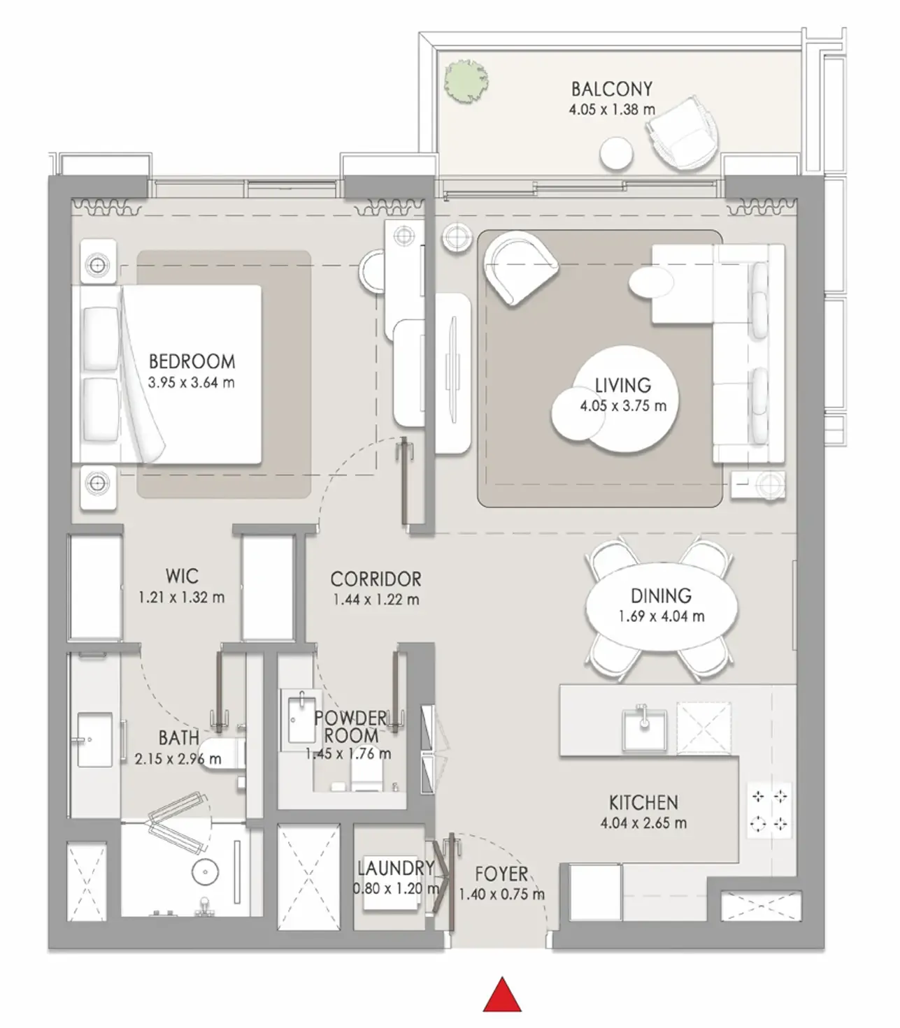 City Walk Crestlane 1 bed floor plan, 804 sqft