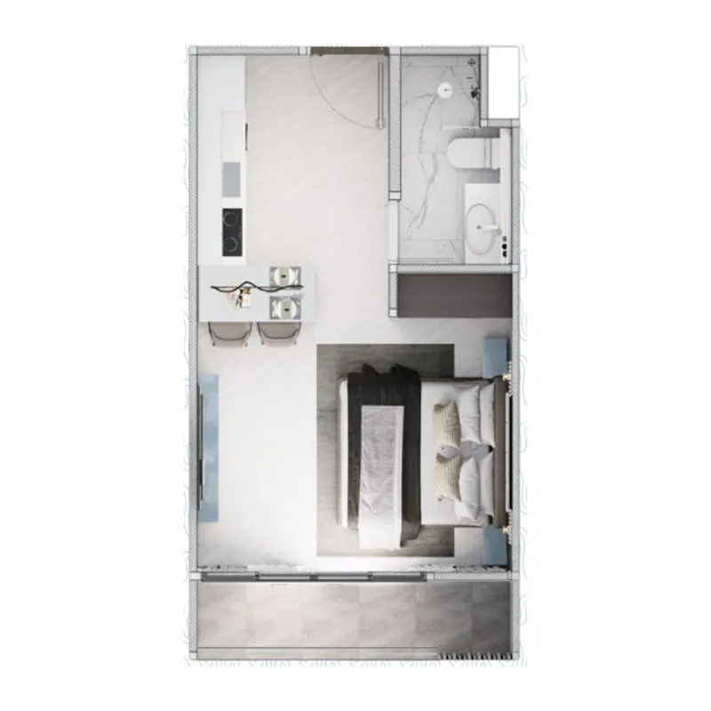 Sun Hills Layan Studio floor plan, 334 sqft