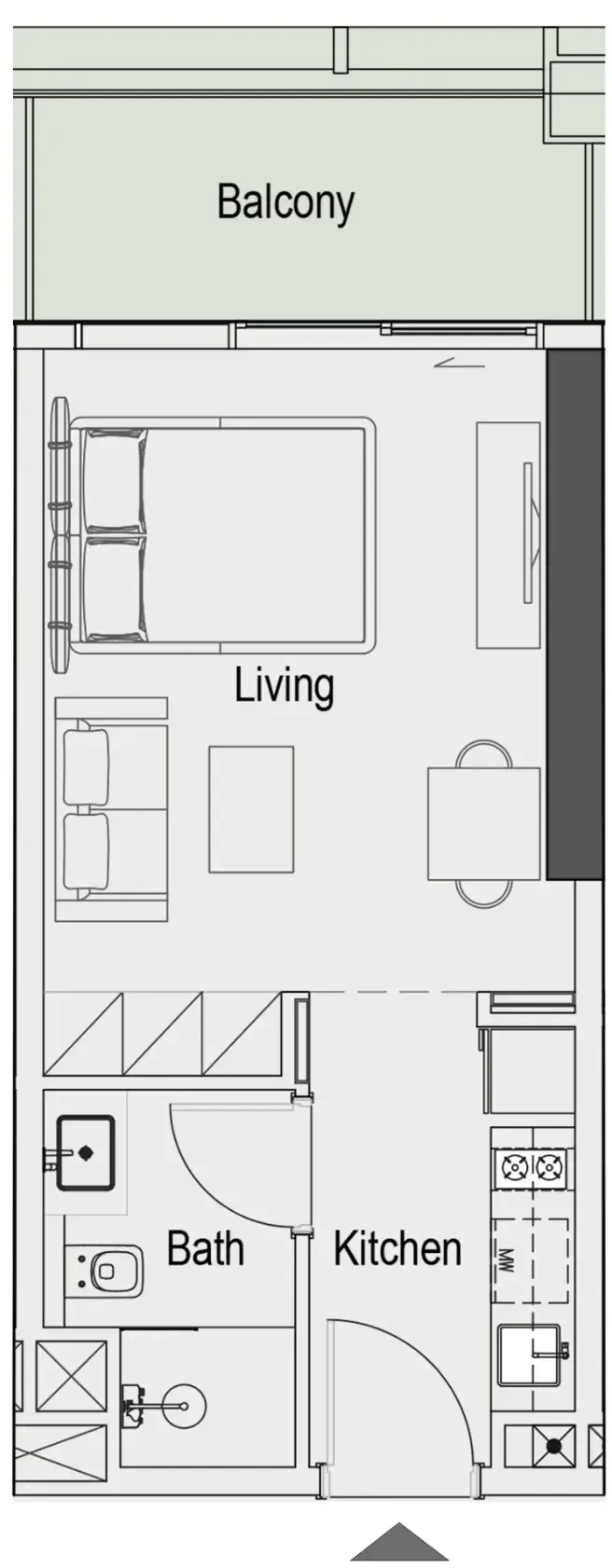 Sierra by Iman Studio floor plan, 416 sqft