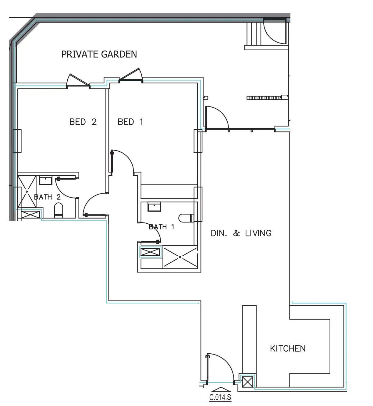 Janayen Avenue 2 bed floor plan, 1,673 sqft