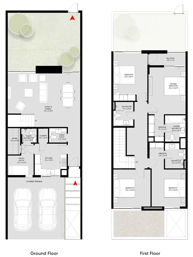 Masaar 3 Dalia 4 bed floor plan, 2,559 sqft