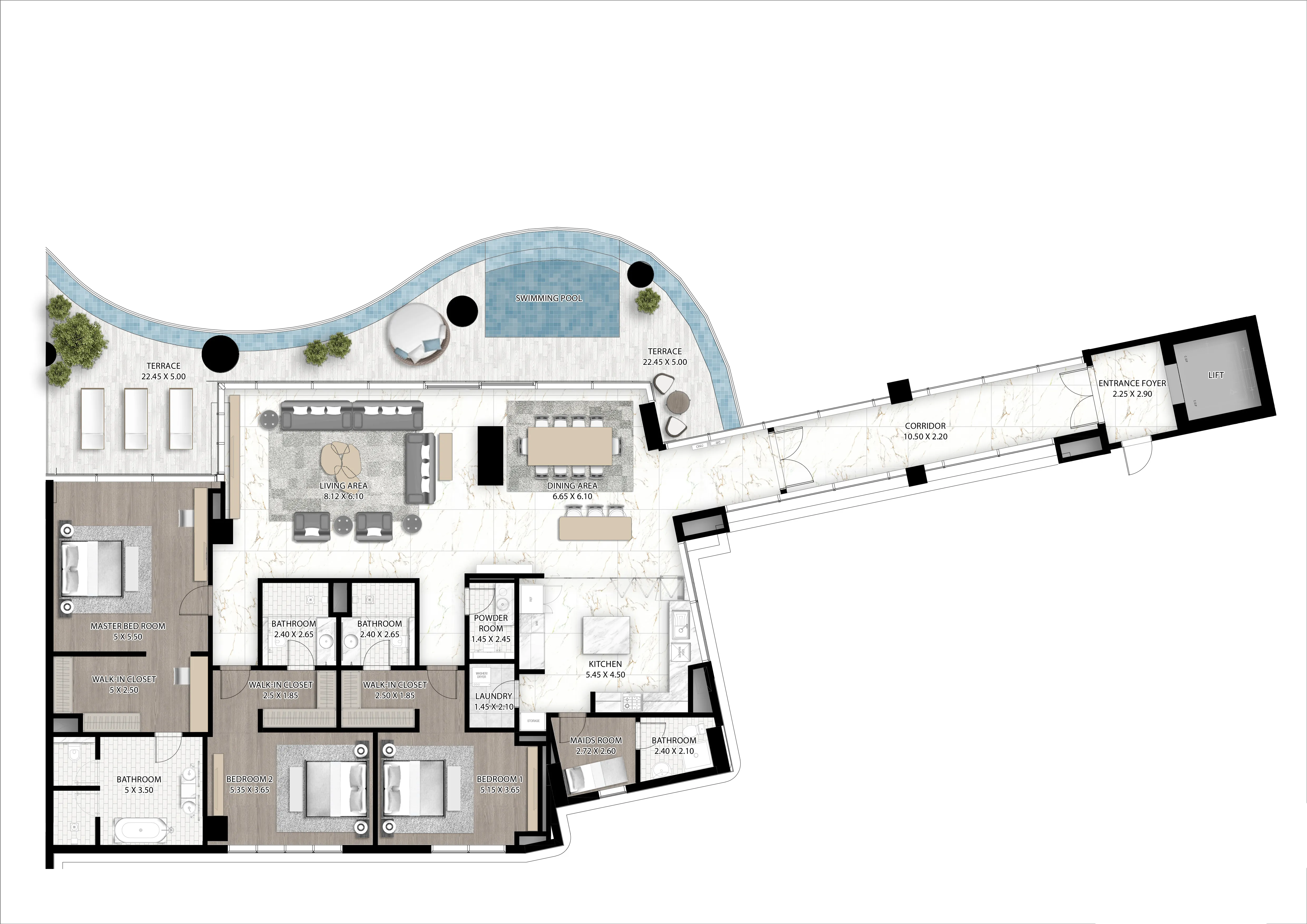 Cavalli Couture 3 bed floor plan, 4,589 sqft