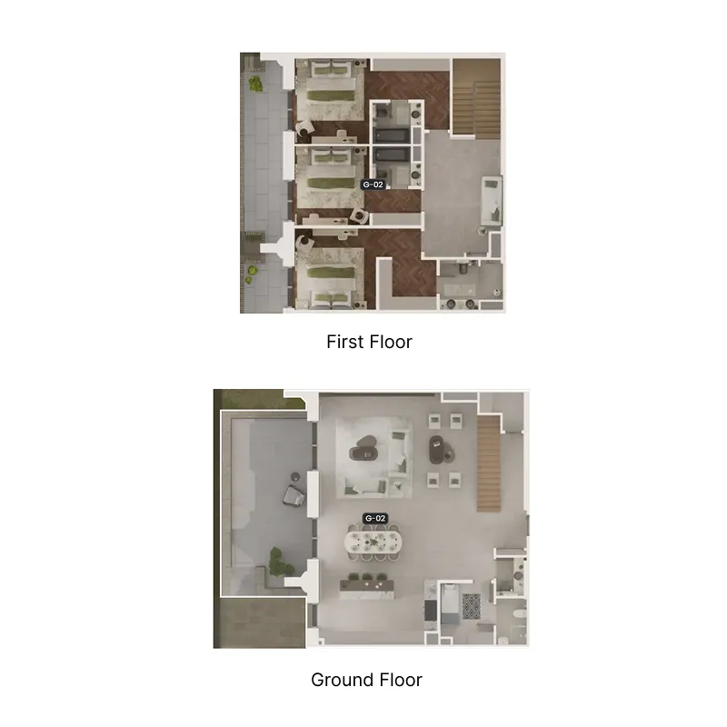 Sama Yas 3 bed floor plan, 3,061 sqft