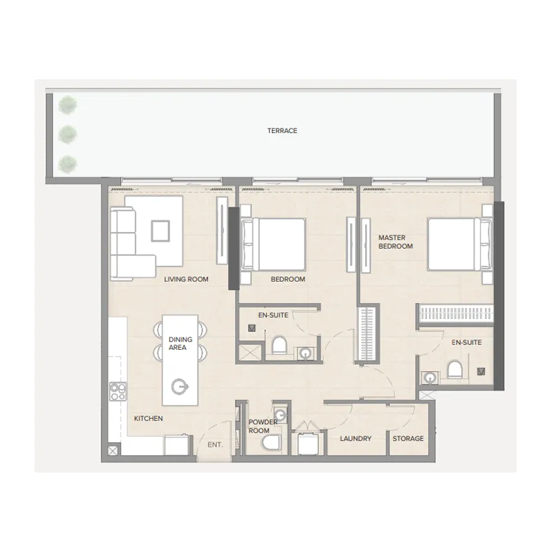 Arka Enclave Residences by Atmosphere Living 2 bed floor plan, 1,194 sqft