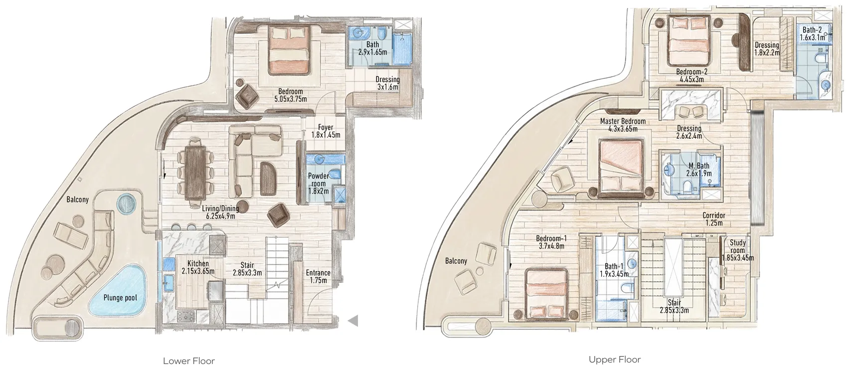 Flow 25 4 bed floor plan, 2,880 – 2,881 sqft