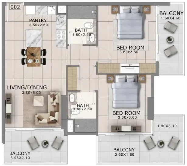 Arlington Park 2 2 bed floor plan, 1,103 sqft