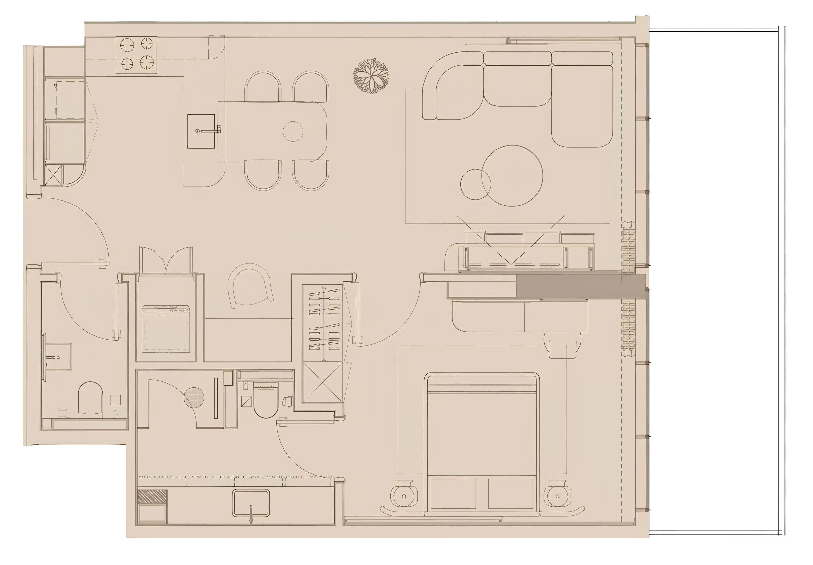 Pearl House IV 1 bed floor plan, 853 sqft