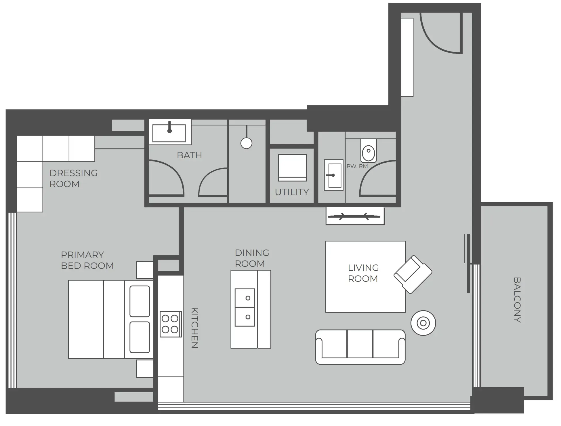 Parkway by Prestige One 1 bed floor plan, 917 sqft