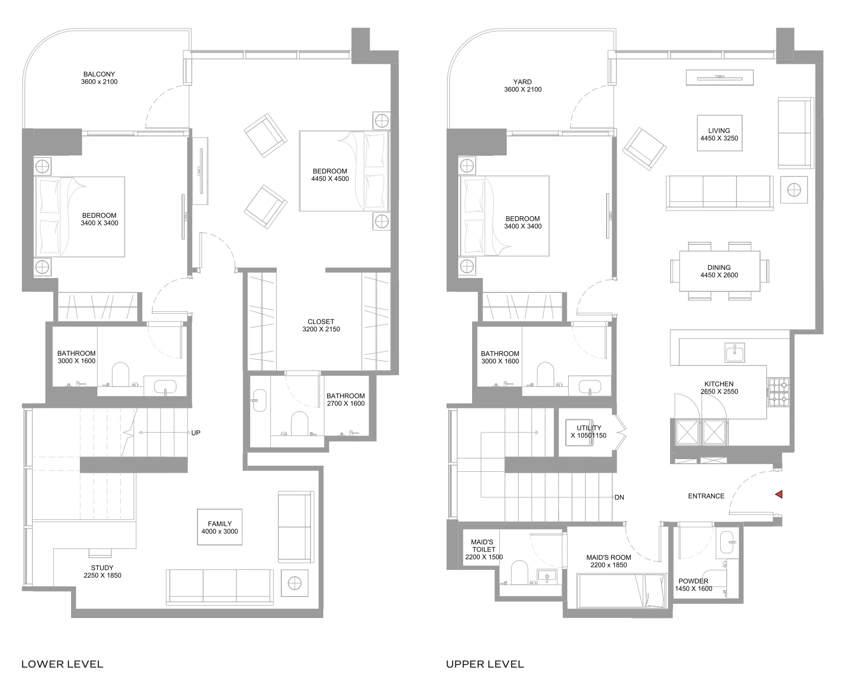 Coastline Beach Residences 3 bed floor plan, 2,055 – 2,056 sqft
