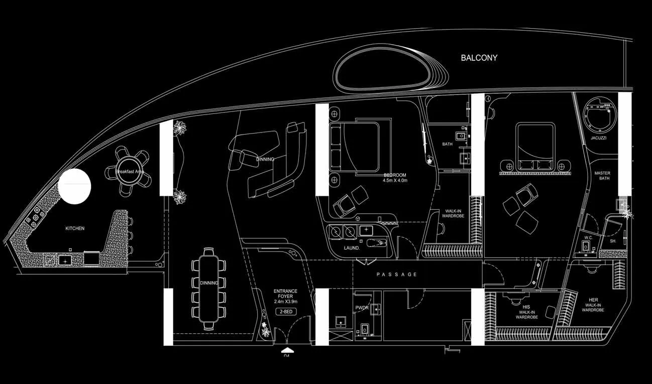 Bugatti Residences by Binghatti 2 bed floor plan, 3,179 sqft
