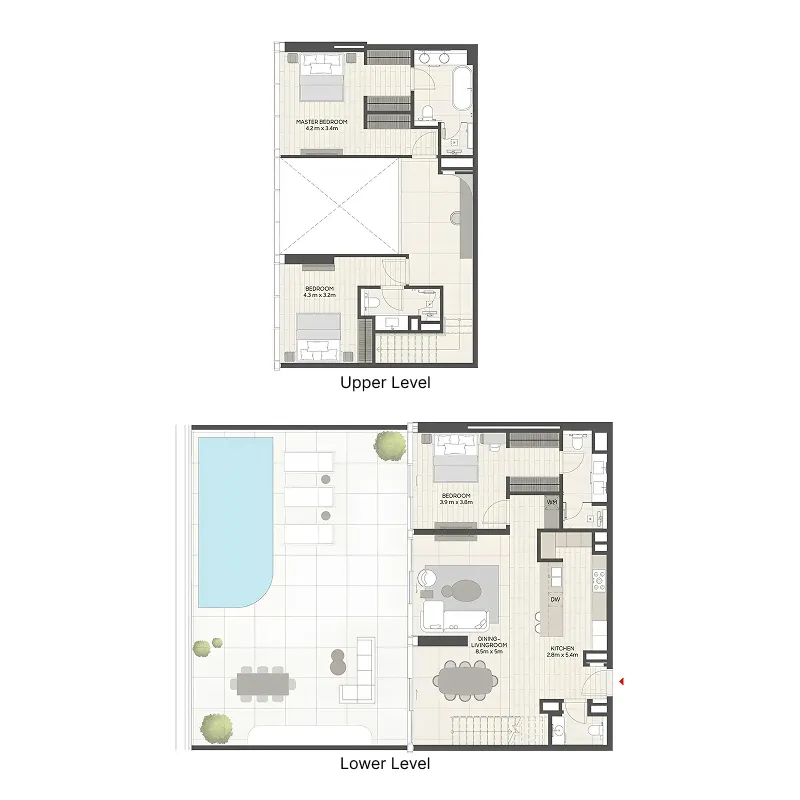 LIV Oceanside 3 bed floor plan, 3,238 – 3,266 sqft