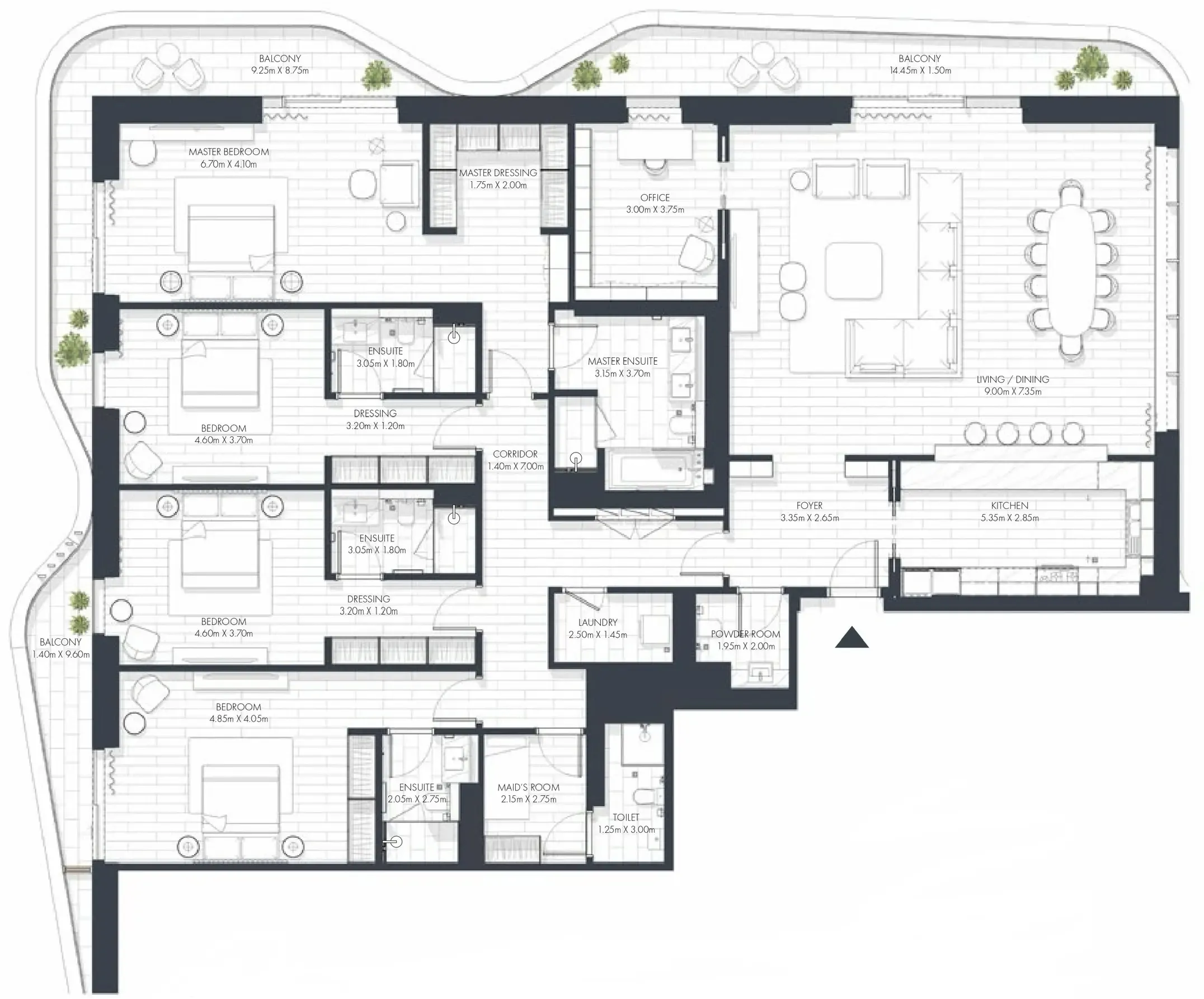 Sunstone 4 bed floor plan, 3,718 sqft