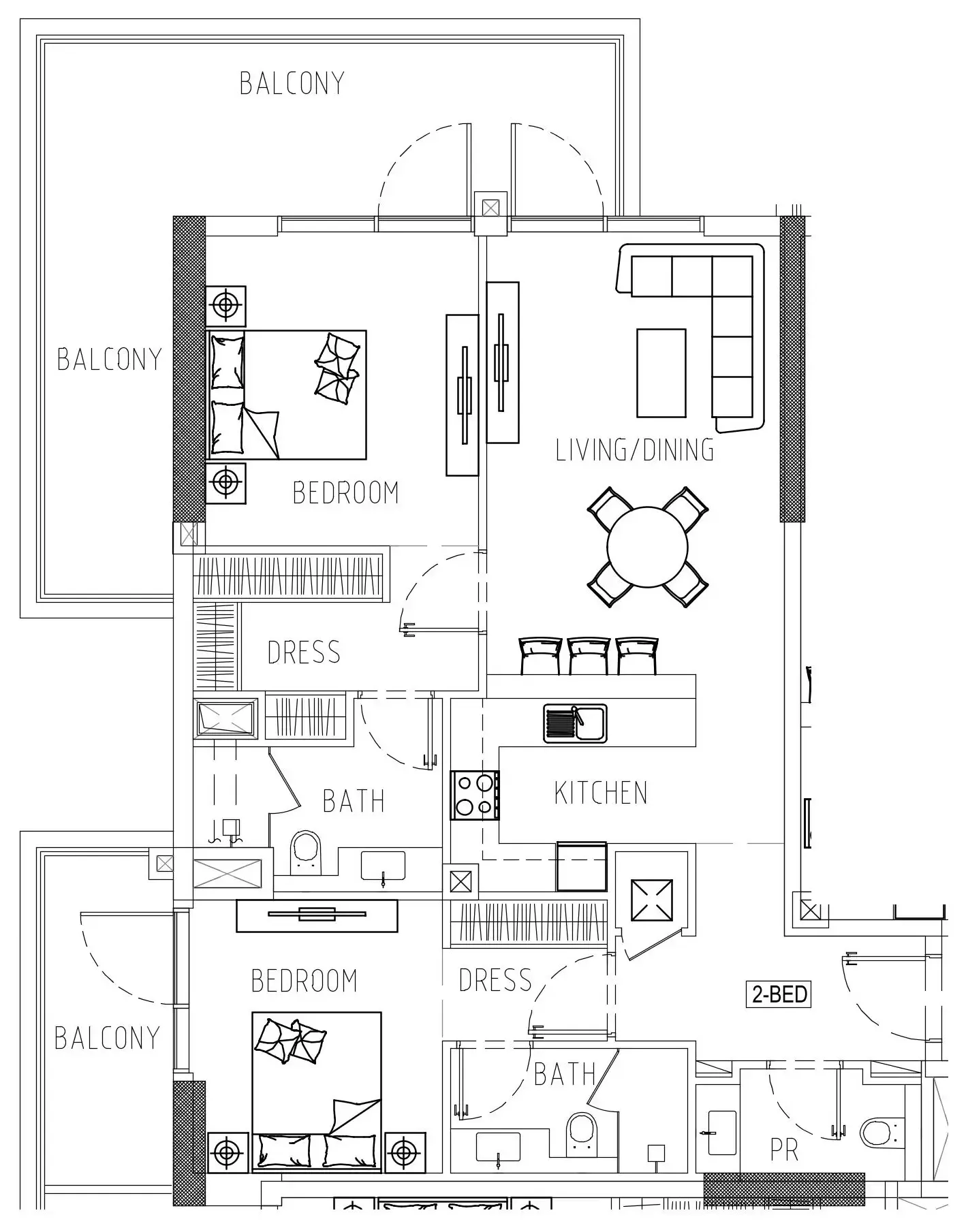 Damac Riverside Views 2 bed floor plan, 1,368 sqft