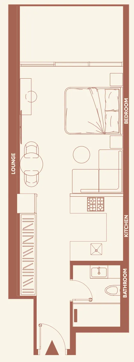 11 Hills Park Studio floor plan, 501 – 512 sqft