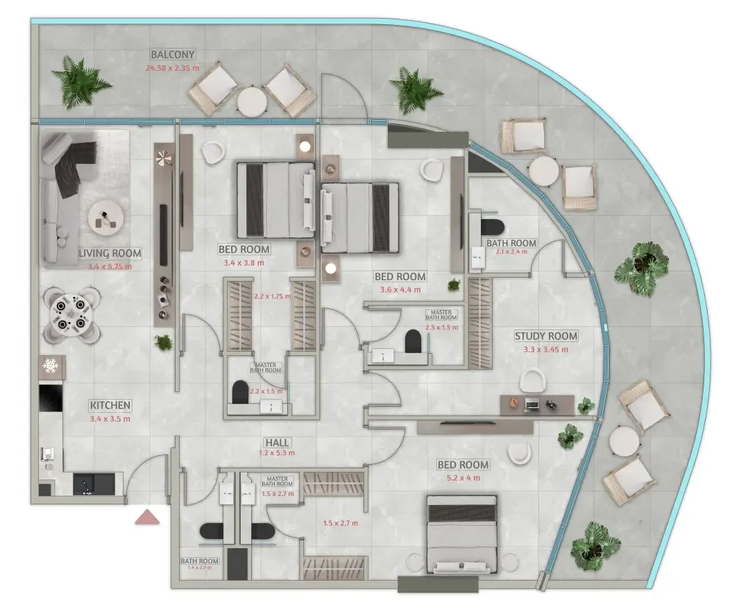Sakura Gardens 3 bed floor plan, 2,248 sqft